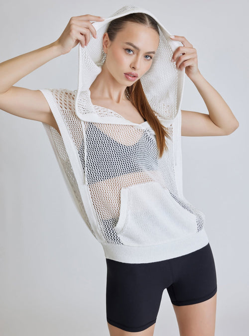 PULLOVER SLEEVELESS HOODIE - final sale - Blanc Noir Online Store