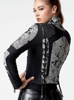 SNAKE MOTO JACKET - Blanc Noir Online Store
