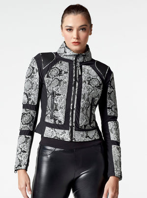 SNAKE MOTO JACKET - Blanc Noir Online Store