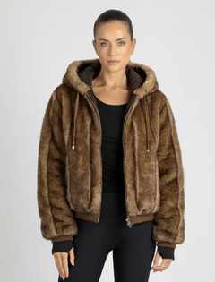 Tawny Reversible Quilted Fur Hoodie Jacket