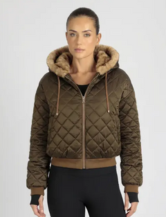 Tawny Reversible Quilted Fur Hoodie Jacket