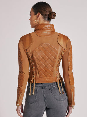Textured Mesh Moto Jacket - Blanc Noir Online Store