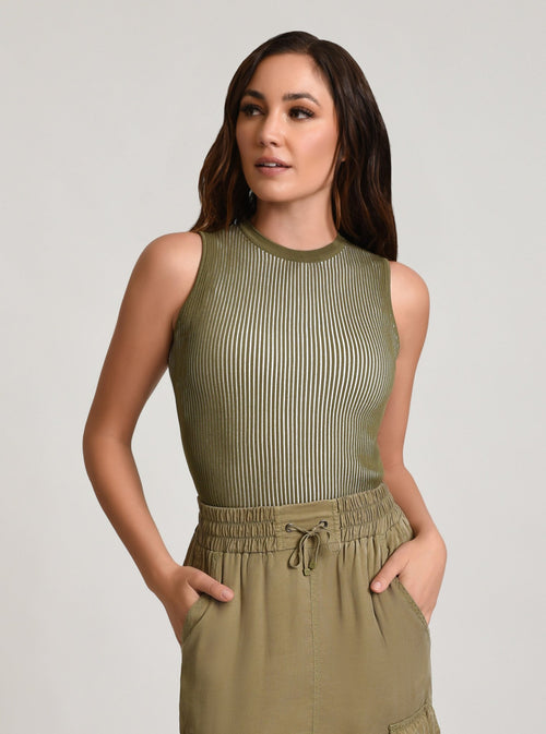 Two Tone Rib Tank - Blanc Noir Online Store