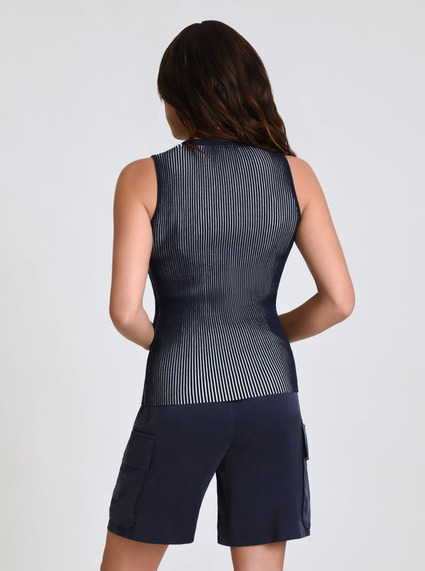 Two Tone Rib Tank - Blanc Noir Online Store