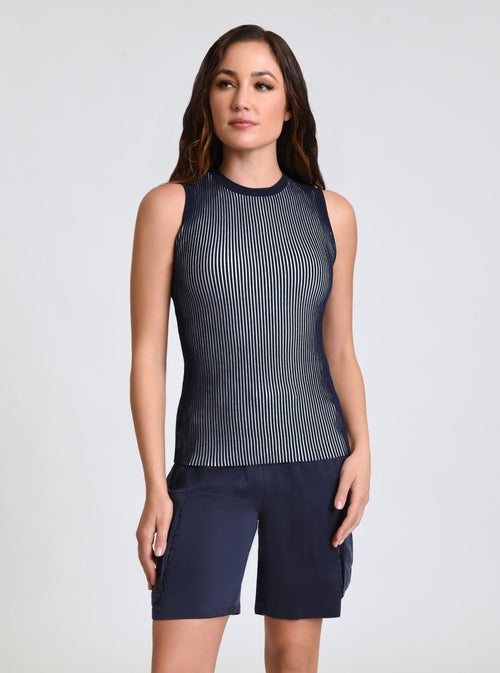 Two Tone Rib Tank - Blanc Noir Online Store