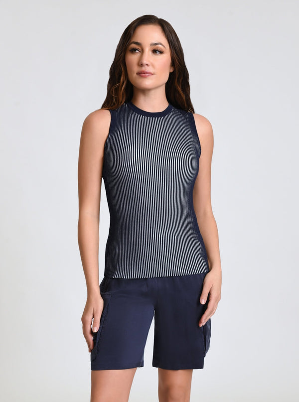 Two Tone Rib Tank - Blanc Noir Online Store