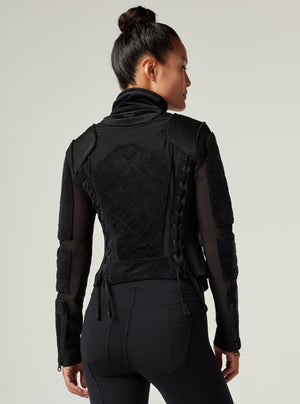 VELOUR MOTO JACKET - Blanc Noir Online Store