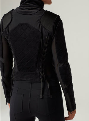 VELOUR MOTO JACKET - Blanc Noir Online Store