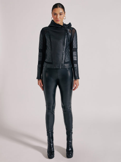 VOYAGE HOODED MOTO - Blanc Noir Online Store
