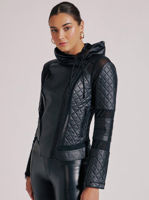 VOYAGE HOODED MOTO - Blanc Noir Online Store