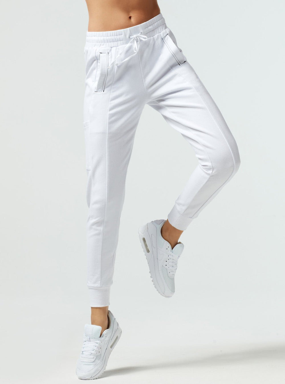 YOLO CONTRAST STITCH JOGGER - Blanc Noir Online Store