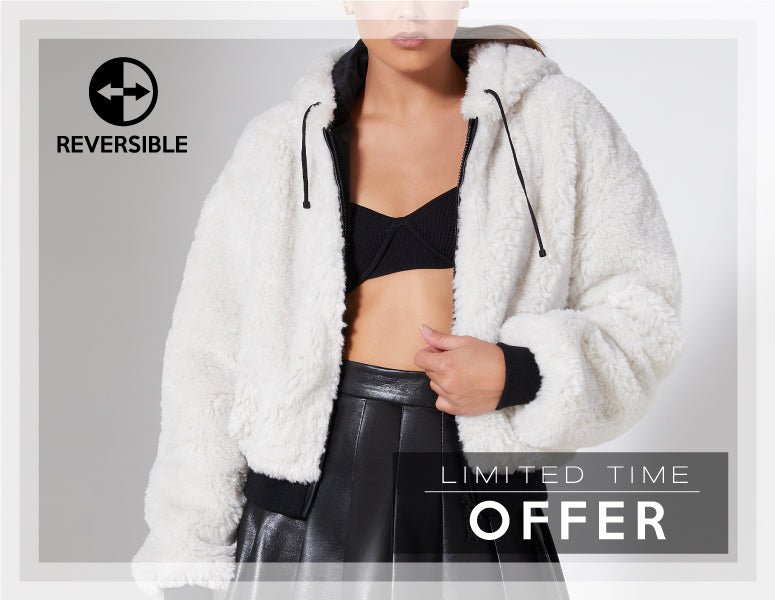 LUXE FAUX SHEARLING REVERSIBLE HOODIE - SPECIAL OFFER LABOR DAY - Blanc Noir Online Store