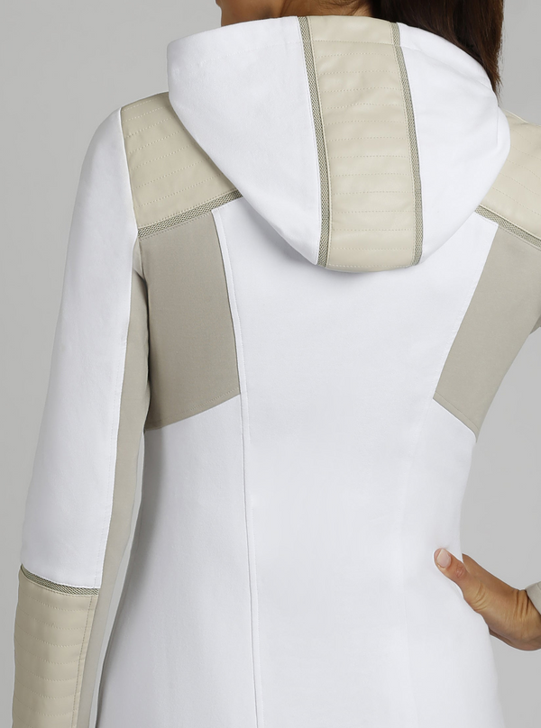 Updated Traveler Jacket with Gold Zip  - Optic White / Pumice - Blanc Noir Online Store