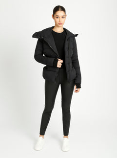 Asymmetrical Mid Puffer Parka - Blanc Noir Online Store