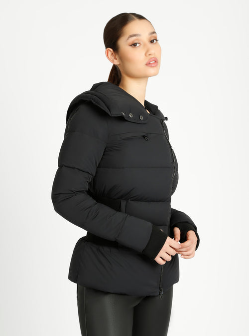 Asymmetrical Mid Puffer Parka - Blanc Noir Online Store