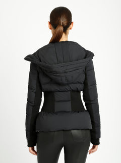 Asymmetrical Mid Puffer Parka - Blanc Noir Online Store