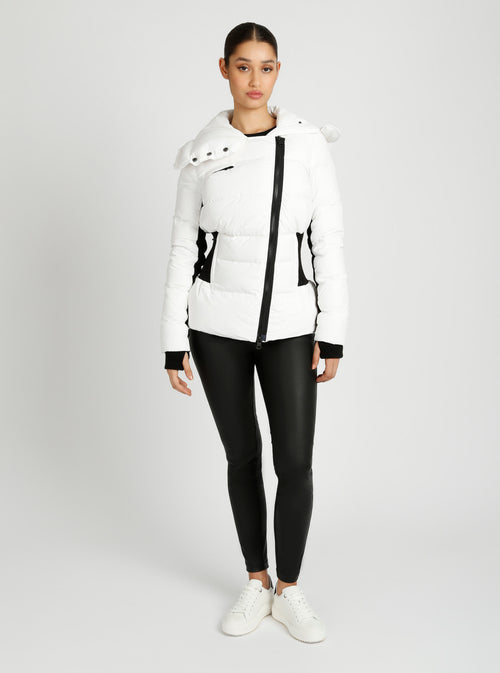 Asymmetrical Mid Puffer Parka - Blanc Noir Online Store