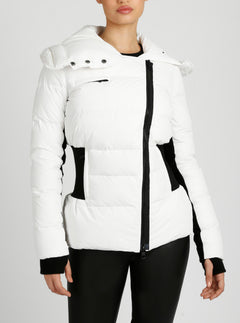 Asymmetrical Mid Puffer Parka - Blanc Noir Online Store