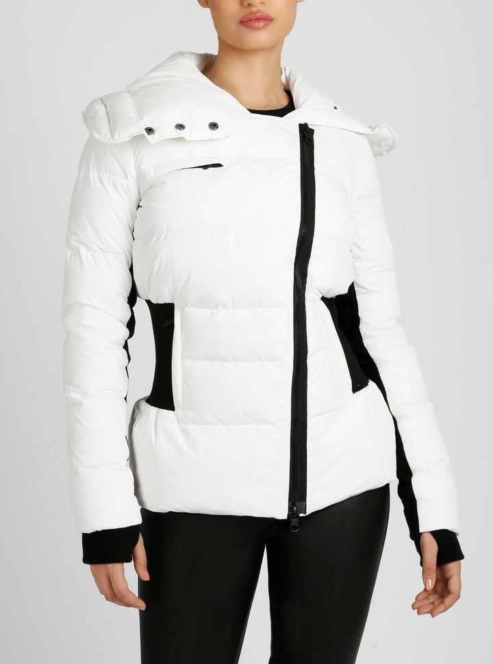 Asymmetrical Mid Puffer Parka - Blanc Noir Online Store