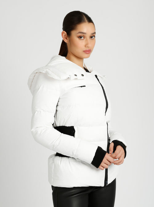 Asymmetrical Mid Puffer Parka - Blanc Noir Online Store