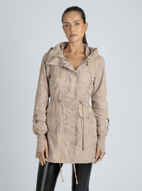Camo Anorak- Warm  Taupe - Blanc Noir Online Store