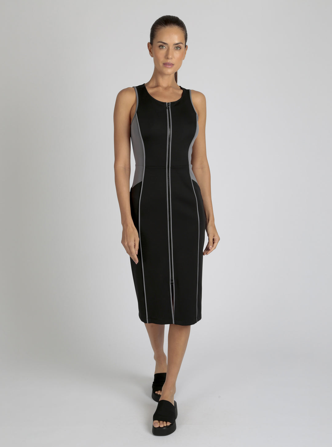 Lace Back Dress - Black Colorblock - Blanc Noir Online Store