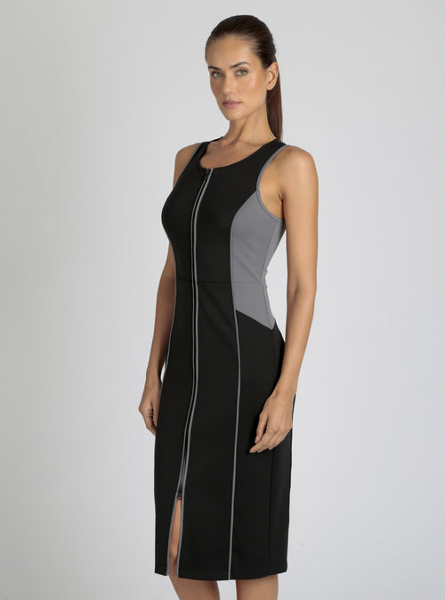 Lace Back Dress - Black Colorblock - Blanc Noir Online Store