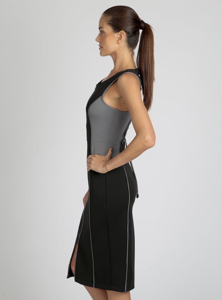 Lace Back Dress - Black Colorblock - Blanc Noir Online Store