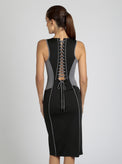 Lace Back Dress - Black Colorblock - Blanc Noir Online Store