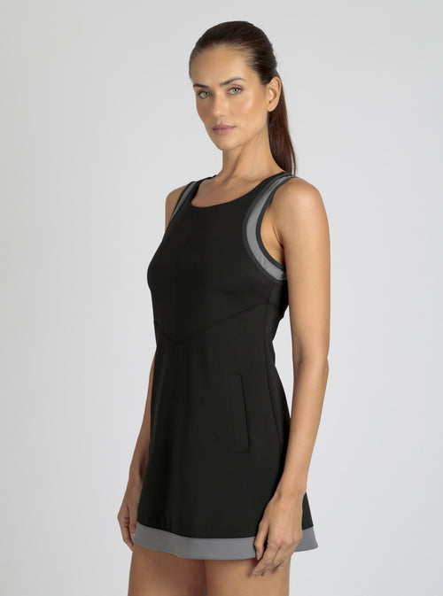 Color Block Tennis Dress - Black