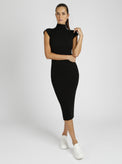 Brianna Mock Neck Dress - Blanc Noir Online Store