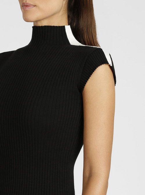 Brianna Mock Neck Dress - Blanc Noir Online Store
