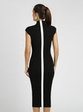 Brianna Mock Neck Dress - Blanc Noir Online Store