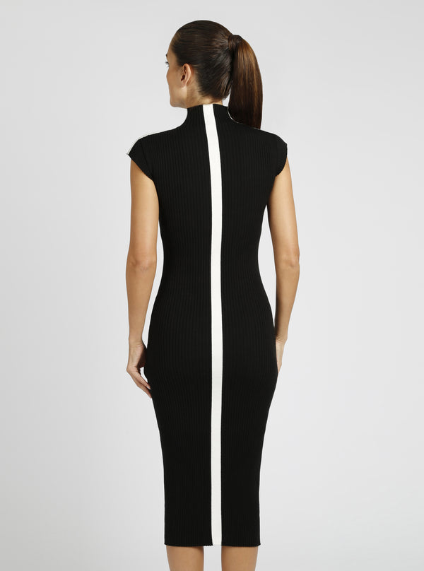 Brianna Mock Neck Dress - Blanc Noir Online Store