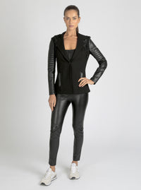 Hooded Blazer - Black - Blanc Noir Online Store