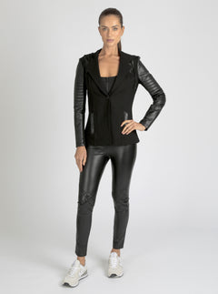 Hooded Blazer - Black - Blanc Noir Online Store