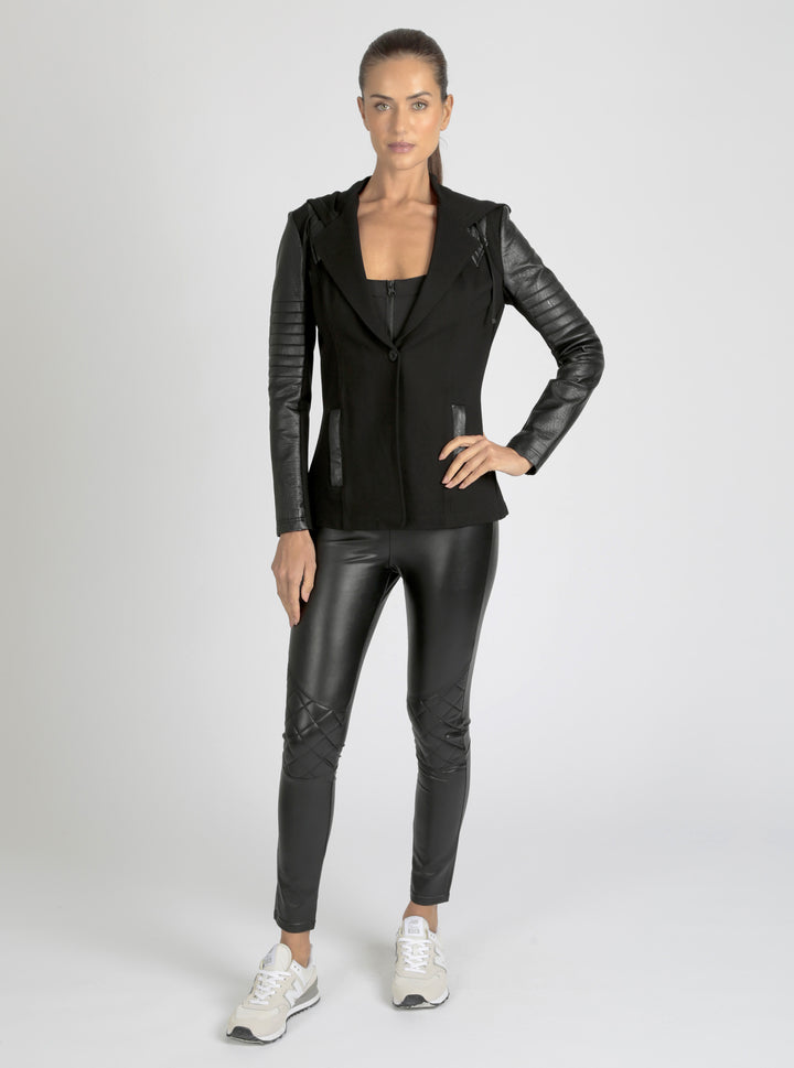 Hooded Blazer - Black - Blanc Noir Online Store