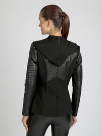 Hooded Blazer - Black - Blanc Noir Online Store