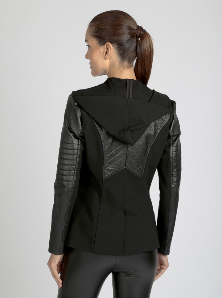 Hooded Blazer - Black - Blanc Noir Online Store