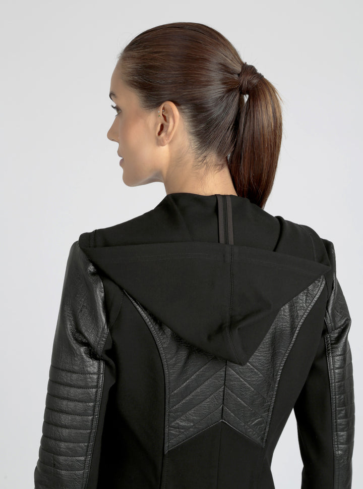 Hooded Blazer - Black - Blanc Noir Online Store