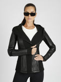 Asym Hooded Moto - Black - Blanc Noir Online Store