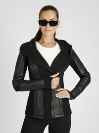 Asym Hooded Moto - Black - Blanc Noir Online Store