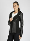 Asym Hooded Moto - Black - Blanc Noir Online Store