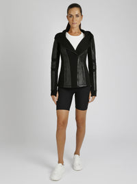 Asym Hooded Moto - Black - Blanc Noir Online Store