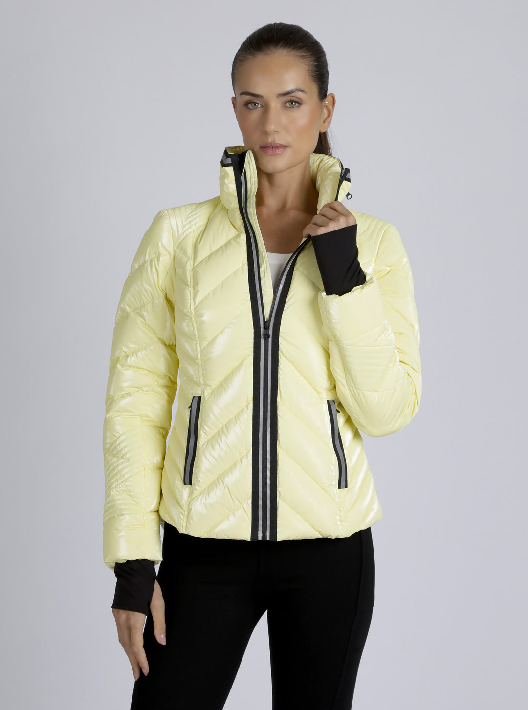 Super Hero Down Filled Puffer With Reflective Trim - Blanc Noir Online Store