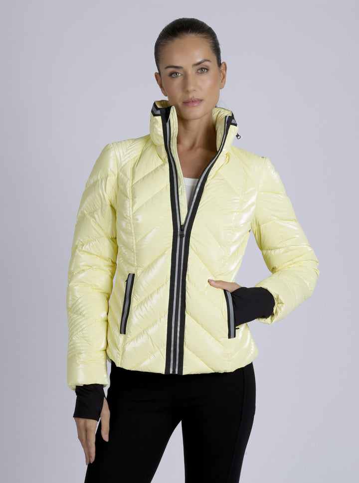 Super Hero Down Filled Puffer With Reflective Trim - Blanc Noir Online Store