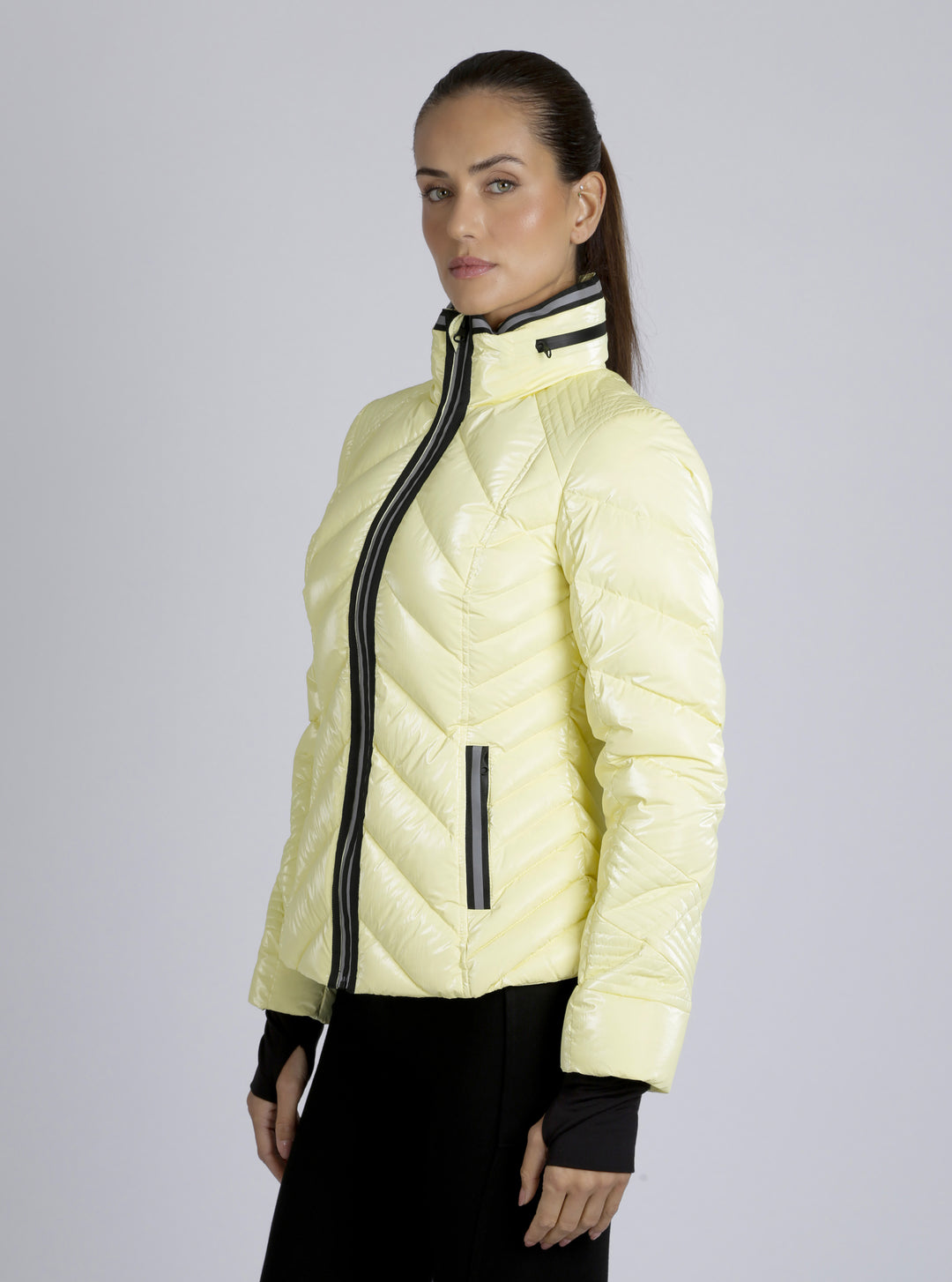 Super Hero Down Filled Puffer With Reflective Trim - Blanc Noir Online Store