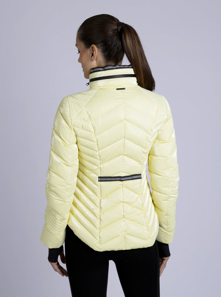 Super Hero Down Filled Puffer With Reflective Trim - Blanc Noir Online Store