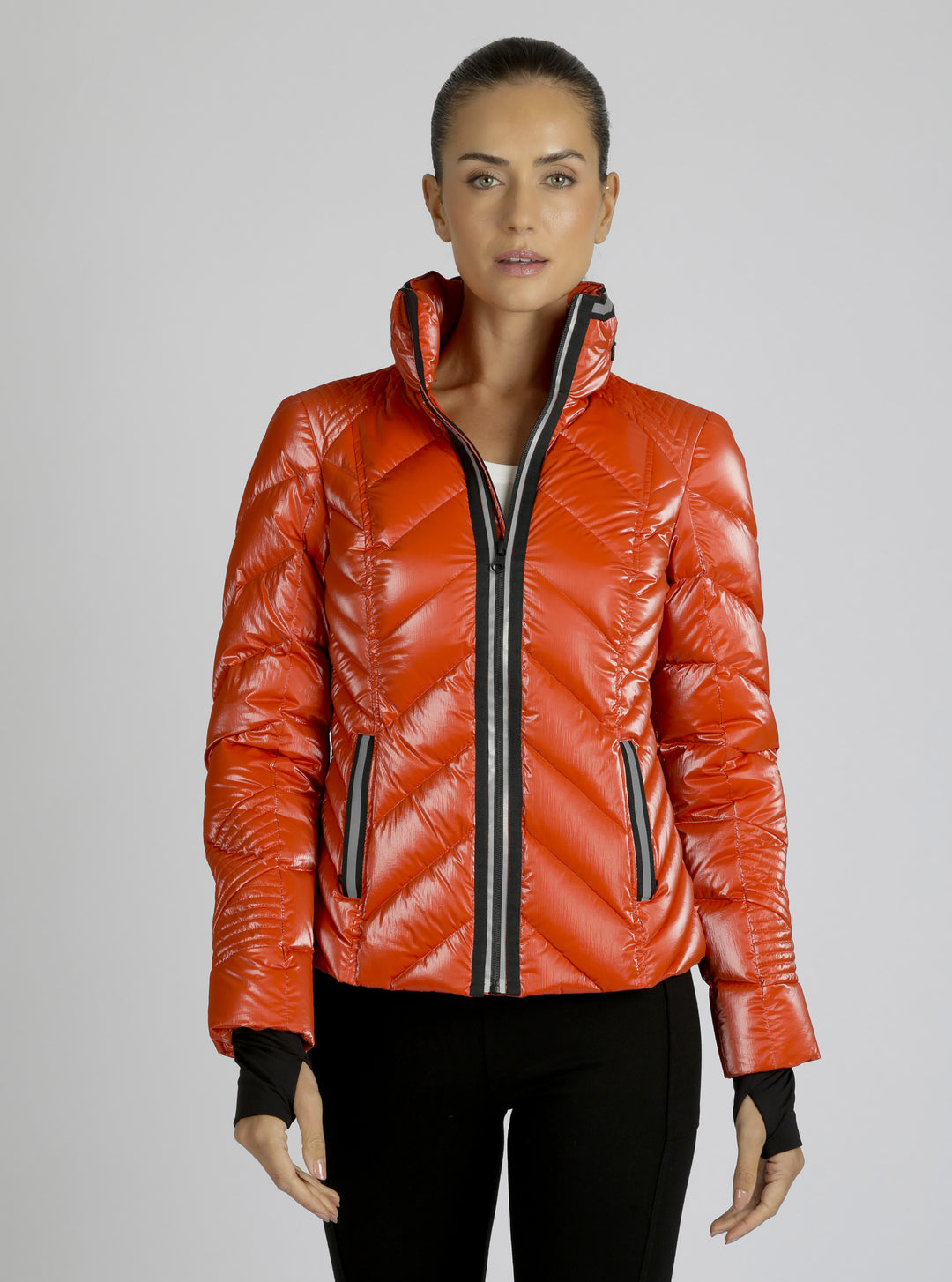 Super Hero Down Filled Puffer With Reflective Trim - Blanc Noir Online Store