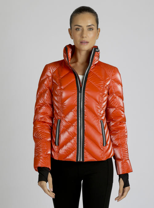 Super Hero Down Filled Puffer With Reflective Trim - Blanc Noir Online Store